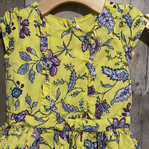Janie and Jack Toddler Girl Aurora Floral Ruffle Dress Yellow - Picture 5 of 9